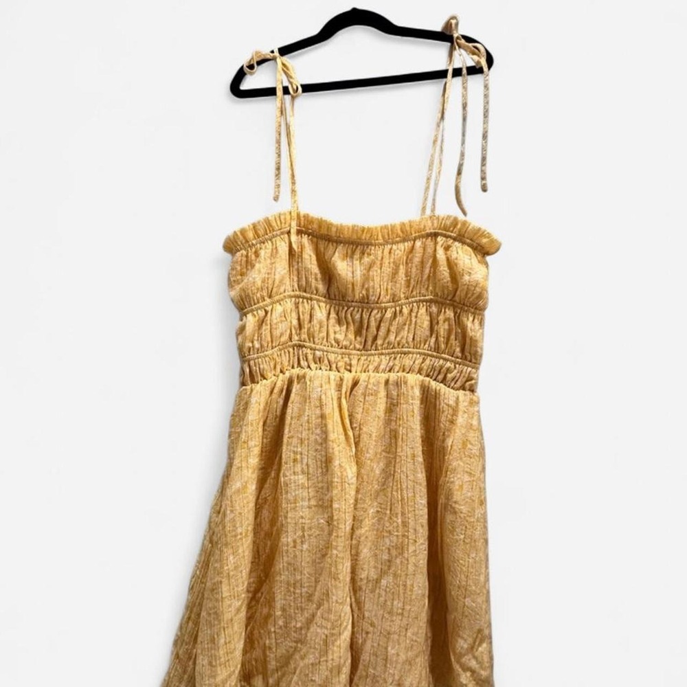 Forever 21 Yellow Smocked Waist Dress size S